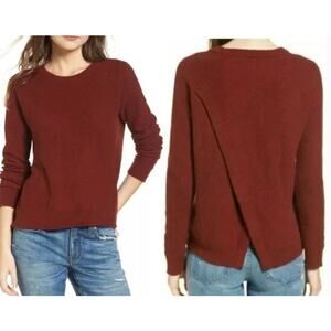 Madewell Size S‎ Rust Red Province Cross Back Knit Pullover Sweater Burgundy